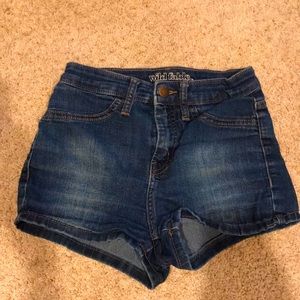 High waisted jean shorts